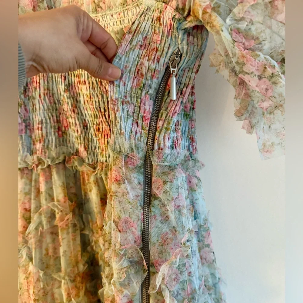 Beulah Style Floral Tulle Maxi Dress - Picture 6 of 12